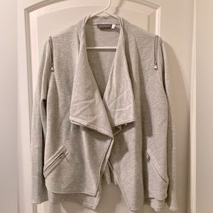 Mint Velvet sweater open front Jacket- size 12 -gray